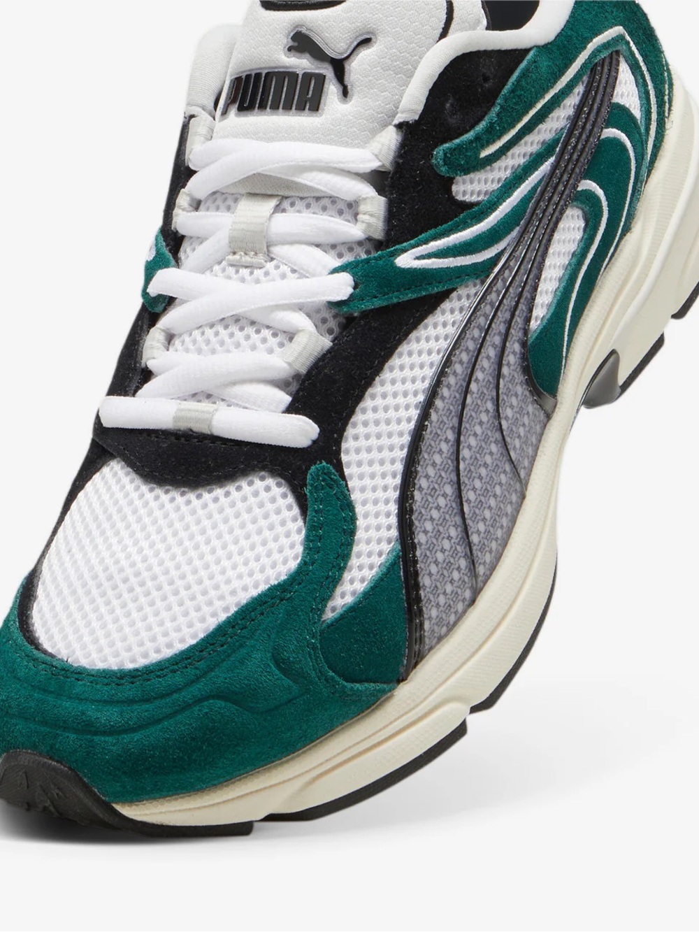 Puma Extos Collector Men's Green Suede & White Mesh Sneaker with Black Accents